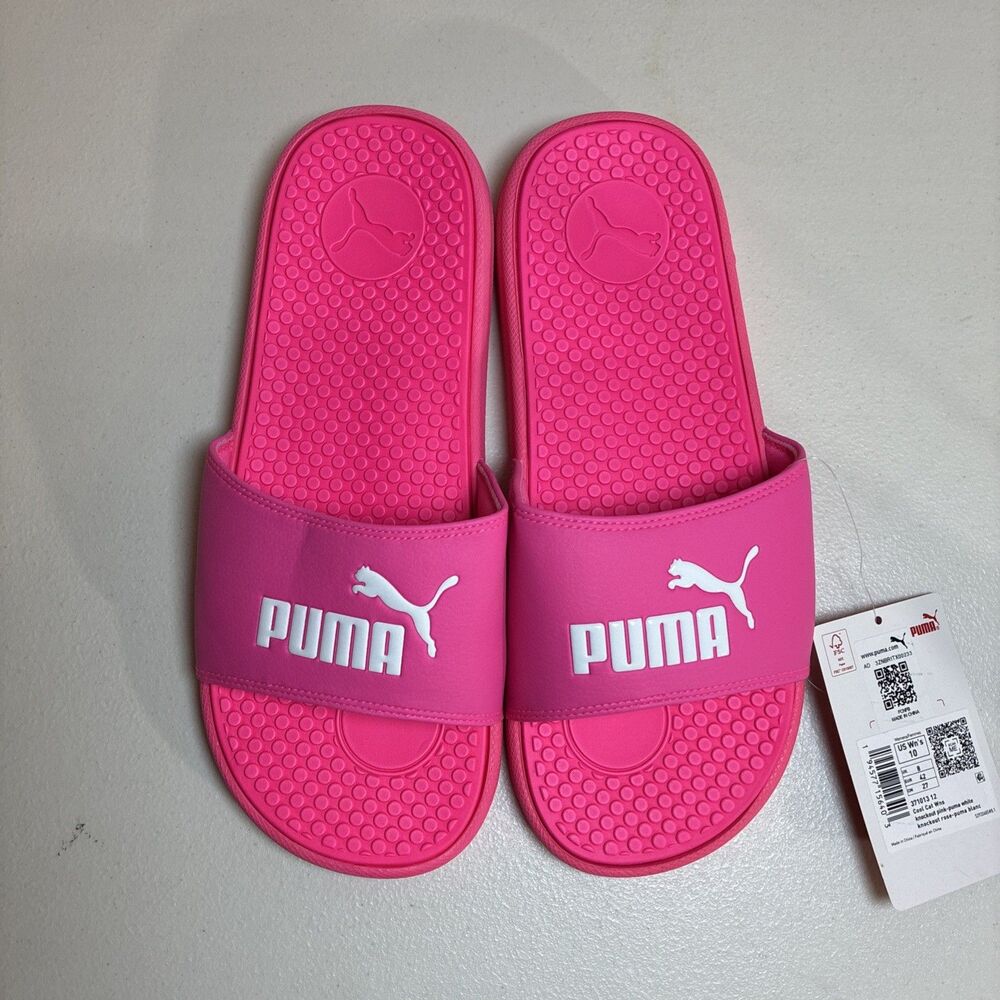 Puma Cool Cat Women's Slides Sandals Knockout Pink White Sz 10 NWT